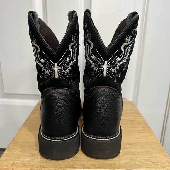 Justin Gypsy Mandra Women’s Black Suede and Leather Boots size 7.5B - Picture 5 of 12